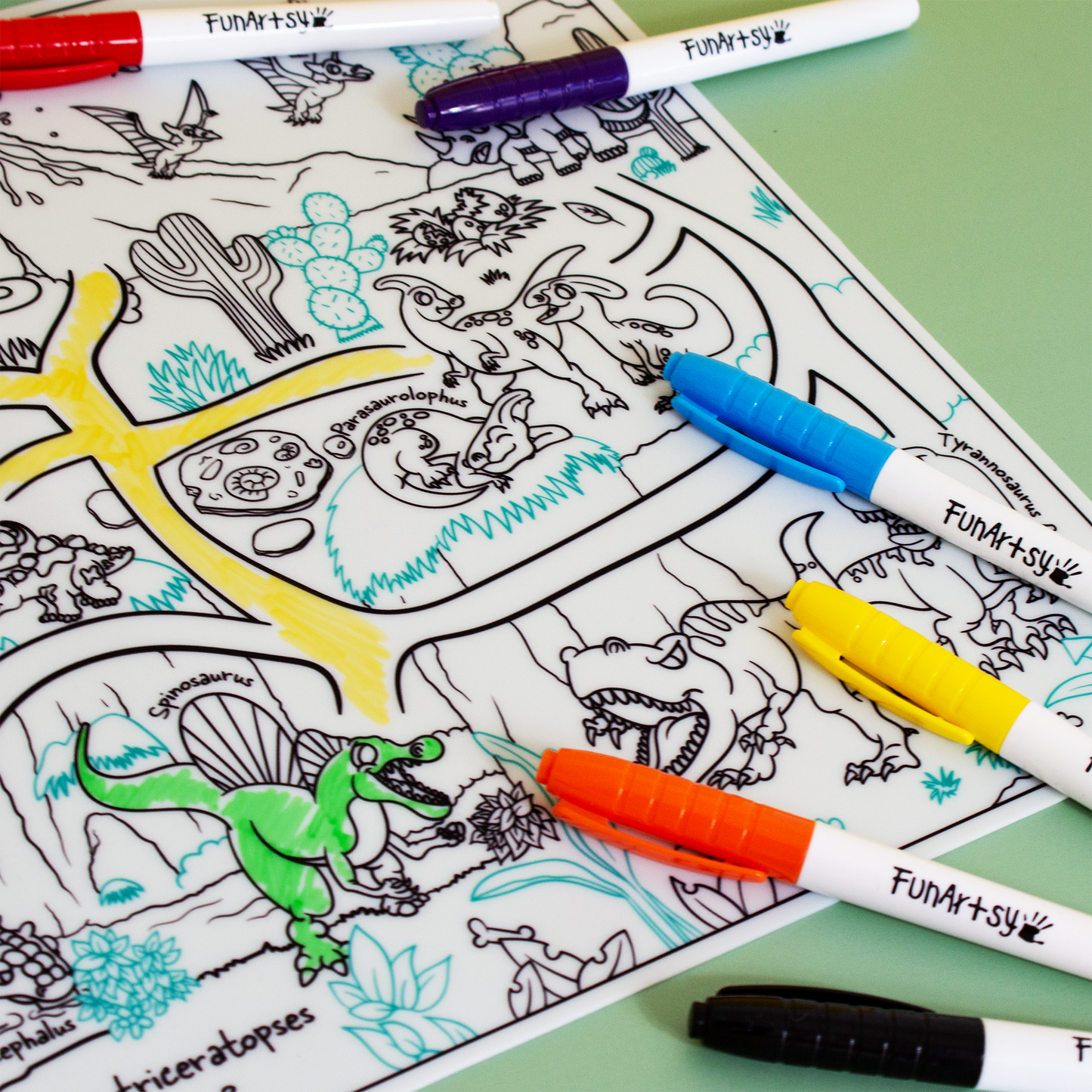 washable activity mat dinosaurs