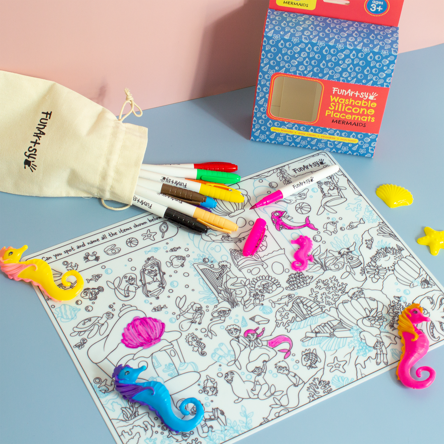 Washable Silicone Placemat (Mermaids)