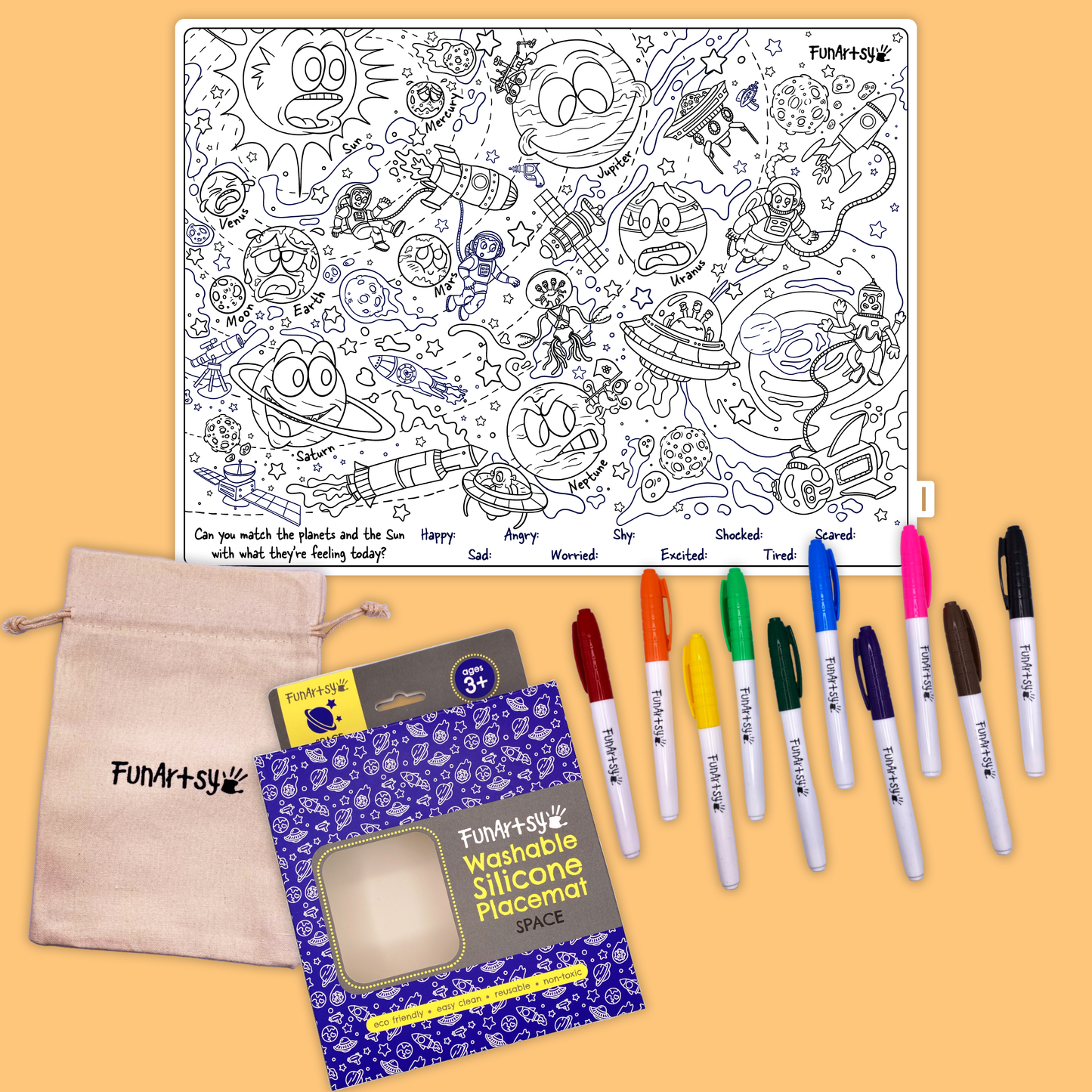 Washable Silicone Placemat - Pack of 3