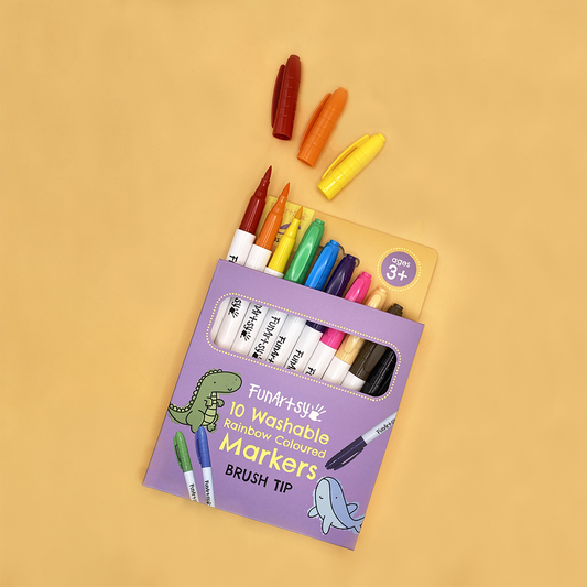 Washable Markers - Pack of 10 (Brush Tip)