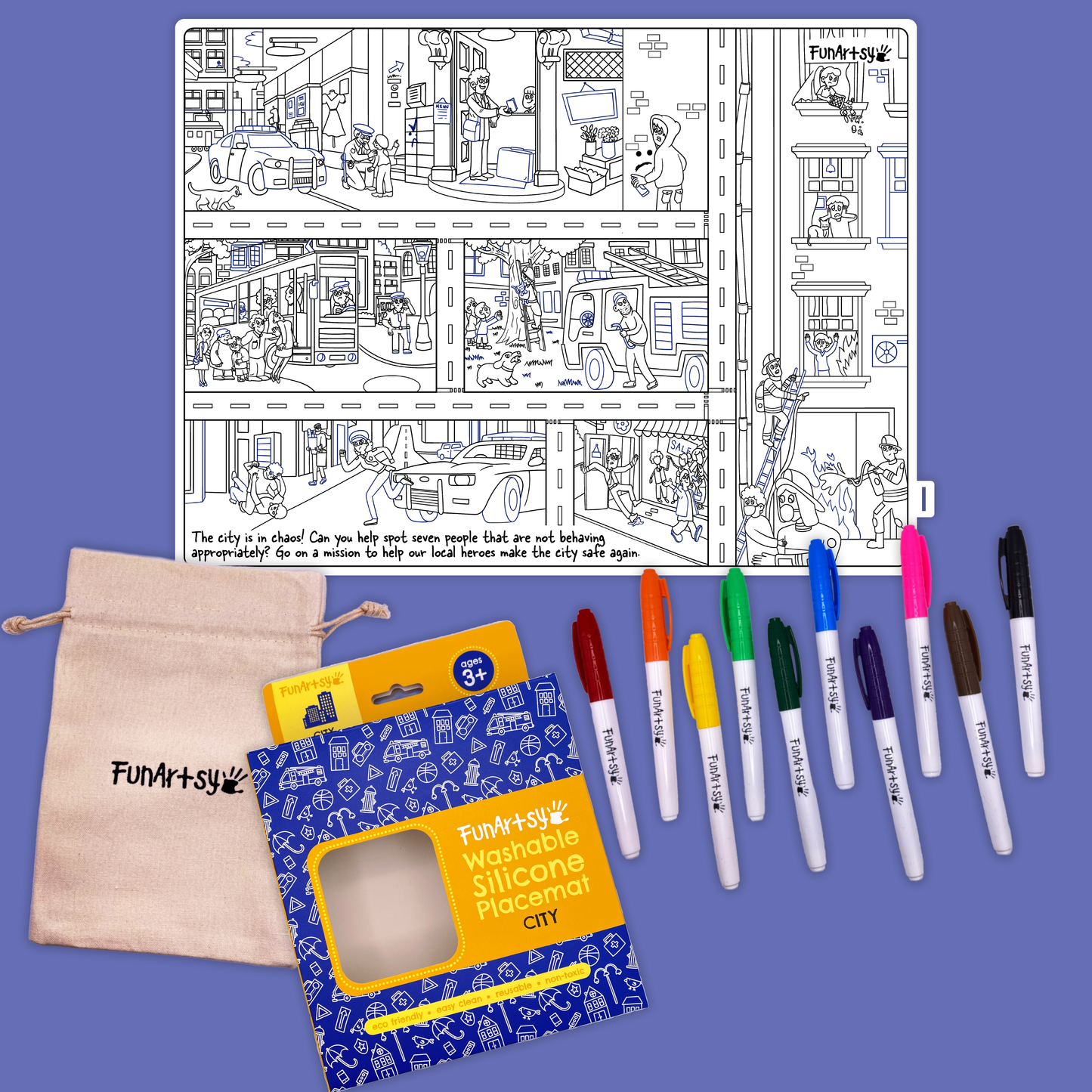 Washable Silicone Placemat (City)